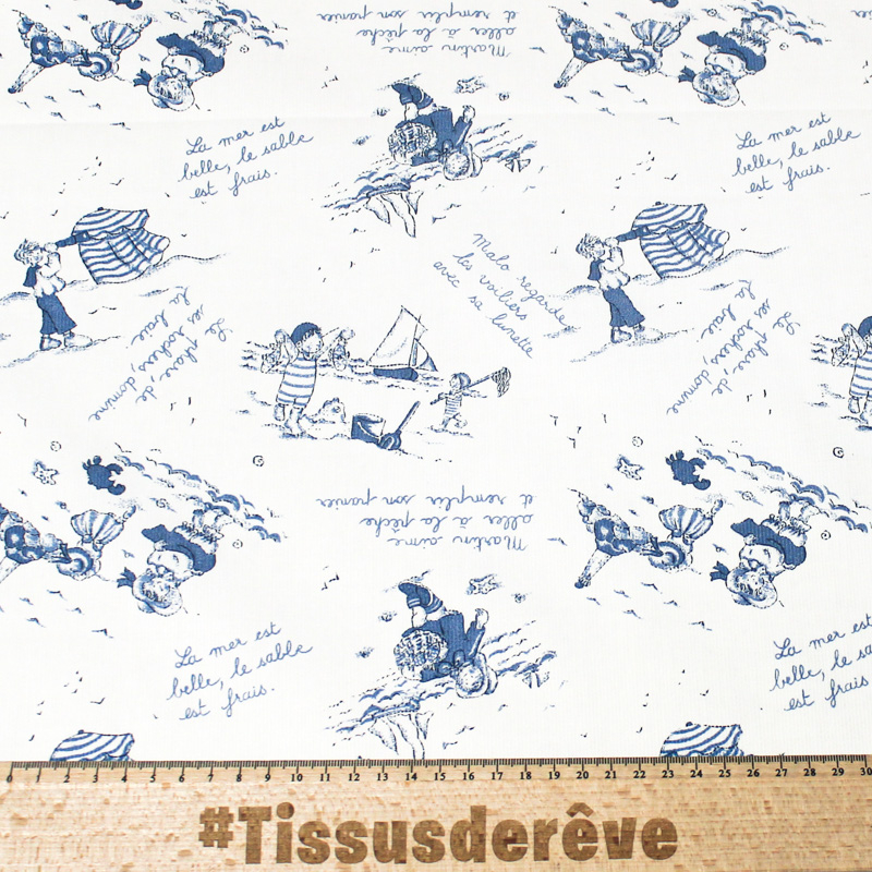 Piqué 100% coton milleraies - Plage