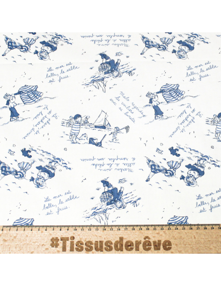 Piqué 100% coton milleraies - Plage