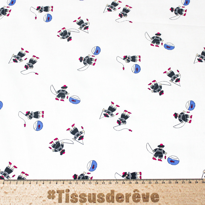 Piqué 100% coton milleraies - Enfant pêcheur