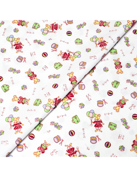 Piqué 100% coton milleraies - Souris écolière