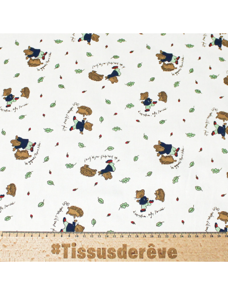 Piqué 100% coton milleraies - Hérisson et souris