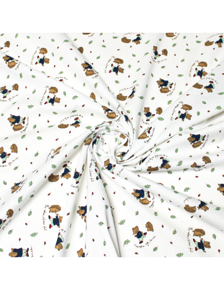 Piqué 100% coton milleraies - Hérisson et souris
