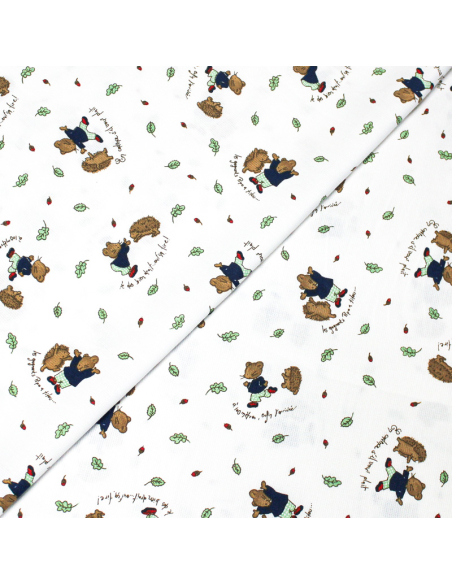 Piqué 100% coton milleraies - Hérisson et souris