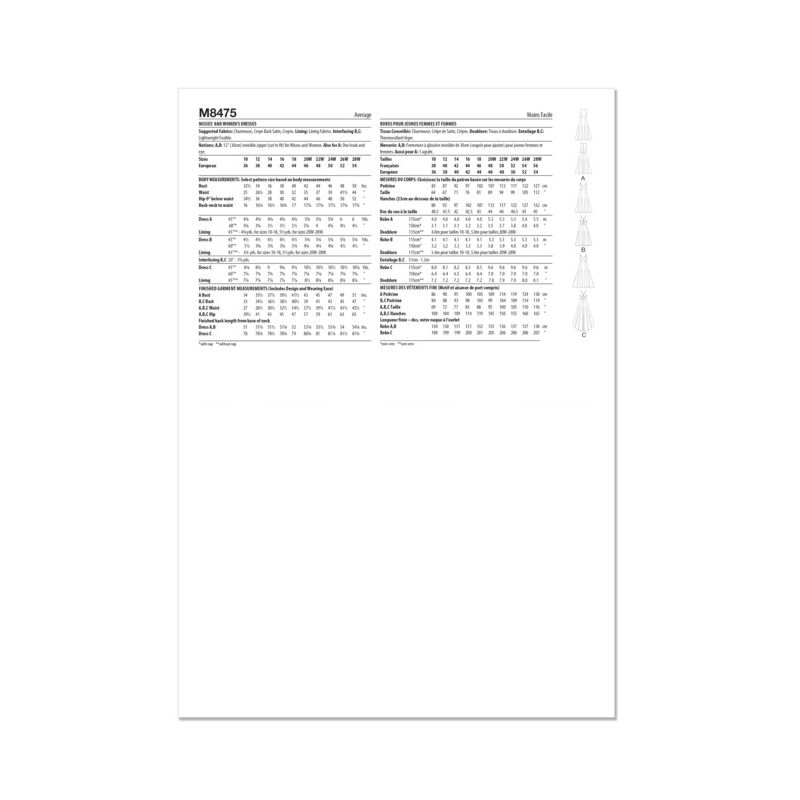 Patron McCall's 8475.AA - Robe de soirée