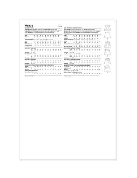 Patron McCall's 8479.U5 - Jupes asymétriques