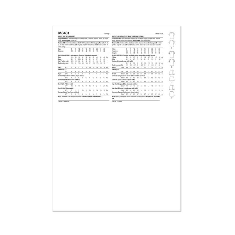 Patron McCall's 8481.Y5 - Tops et skorts