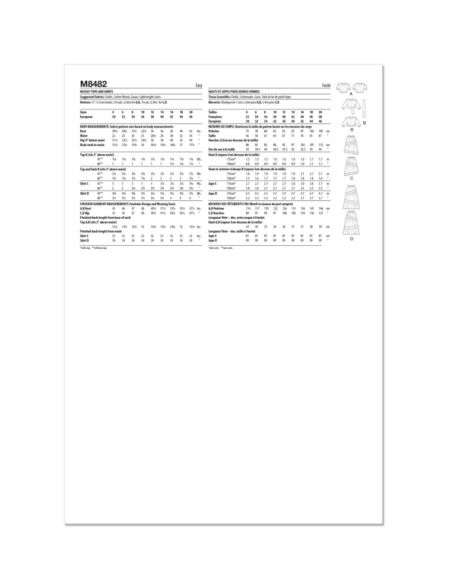 Patron McCall's 8482.D5 - Tops et jupes