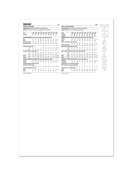 Patron McCall's 8483.W2 - Hauts et jupes