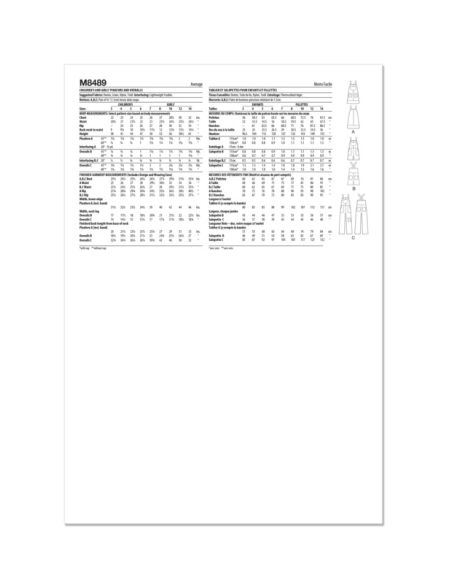 Patron McCall's 8489.HH - Tablier et salopette