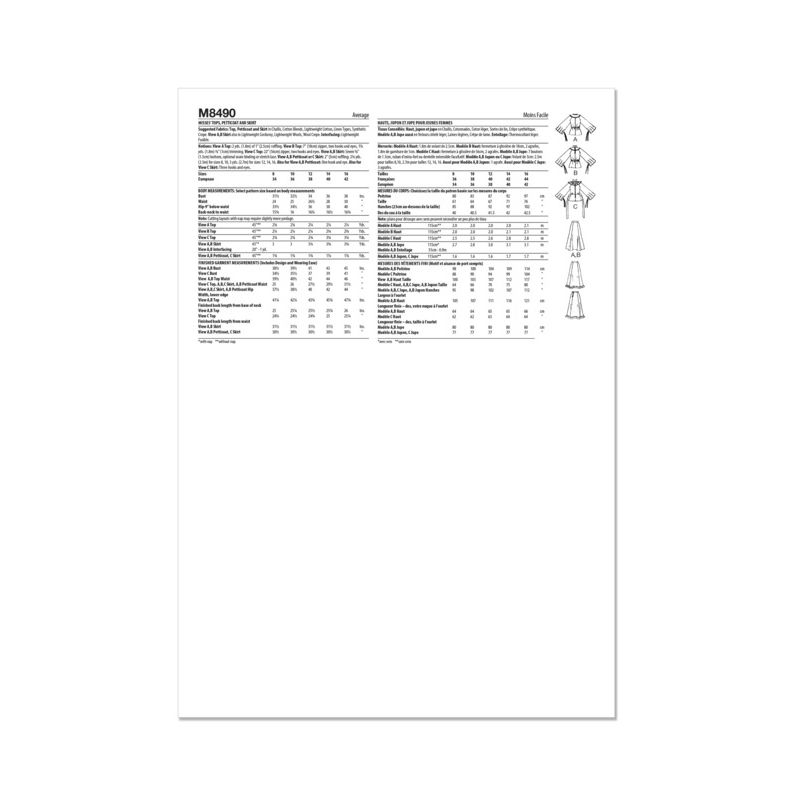 Patron McCall's 8490.A - Hauts et jupes