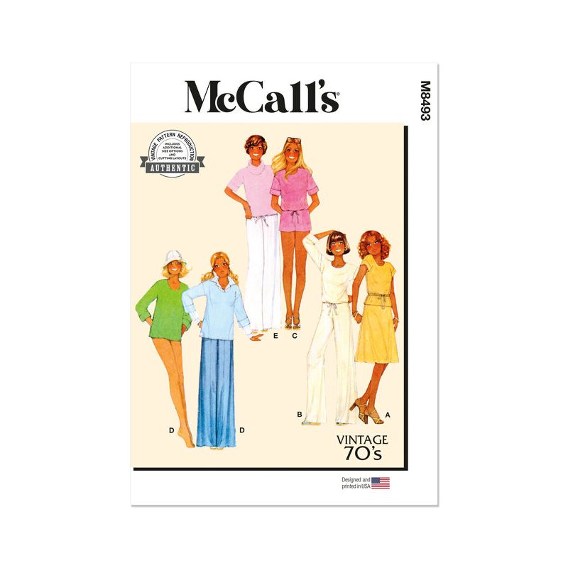 Patron McCall's 8493.A - Hauts, jupe, pantalon et short