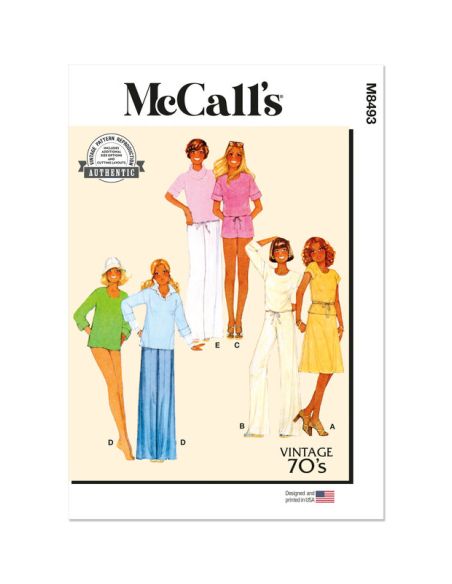 Patron McCall's 8493.A - Hauts, jupe, pantalon et short