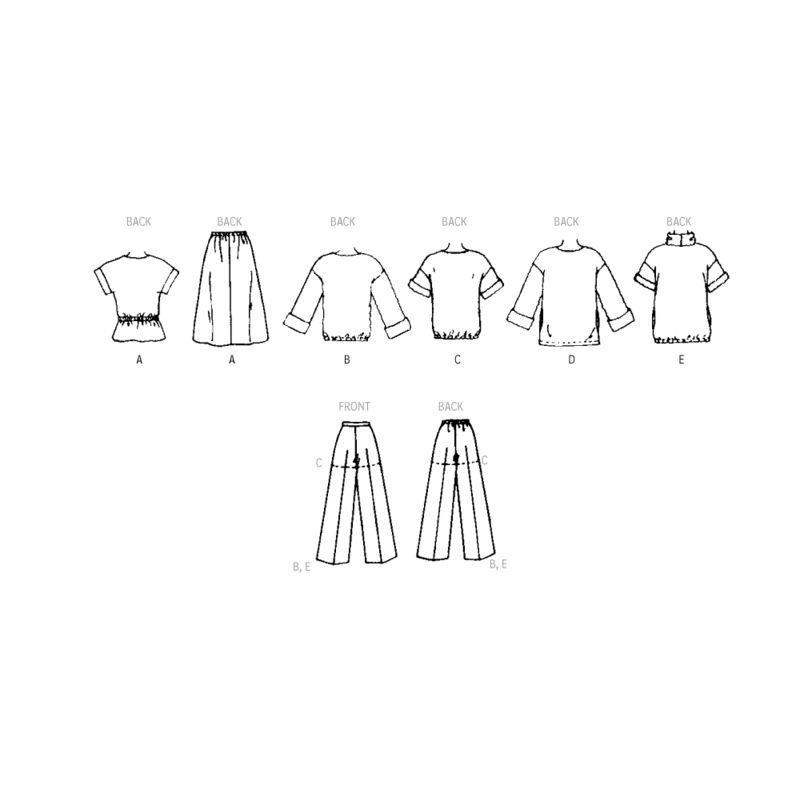 Patron McCall's 8493.A - Hauts, jupe, pantalon et short
