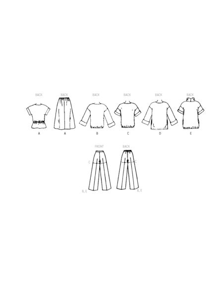 Patron McCall's 8493.A - Hauts, jupe, pantalon et short