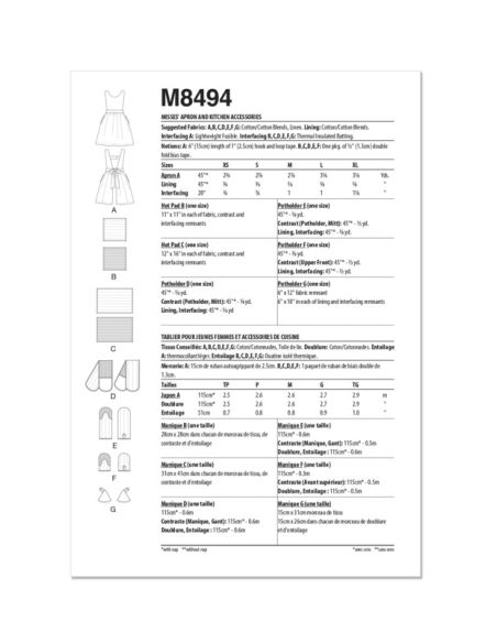 Patron McCall's 8494.A - Tablier