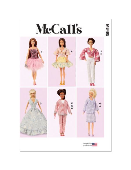 Patron McCall's 8495.OS - Vêtements pour poupée de 29,5cm