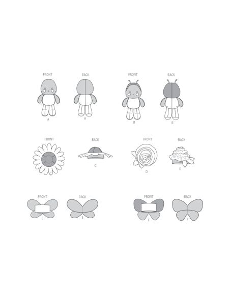 Patron McCall's 8496.OS - Poupées de 23 cm