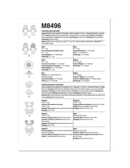 Patron McCall's 8496.OS - Poupées de 23 cm