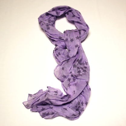 Étole 100% coton - Étoile fond lilas