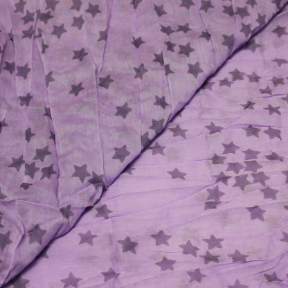 Étole 100% coton - Étoile fond lilas 2