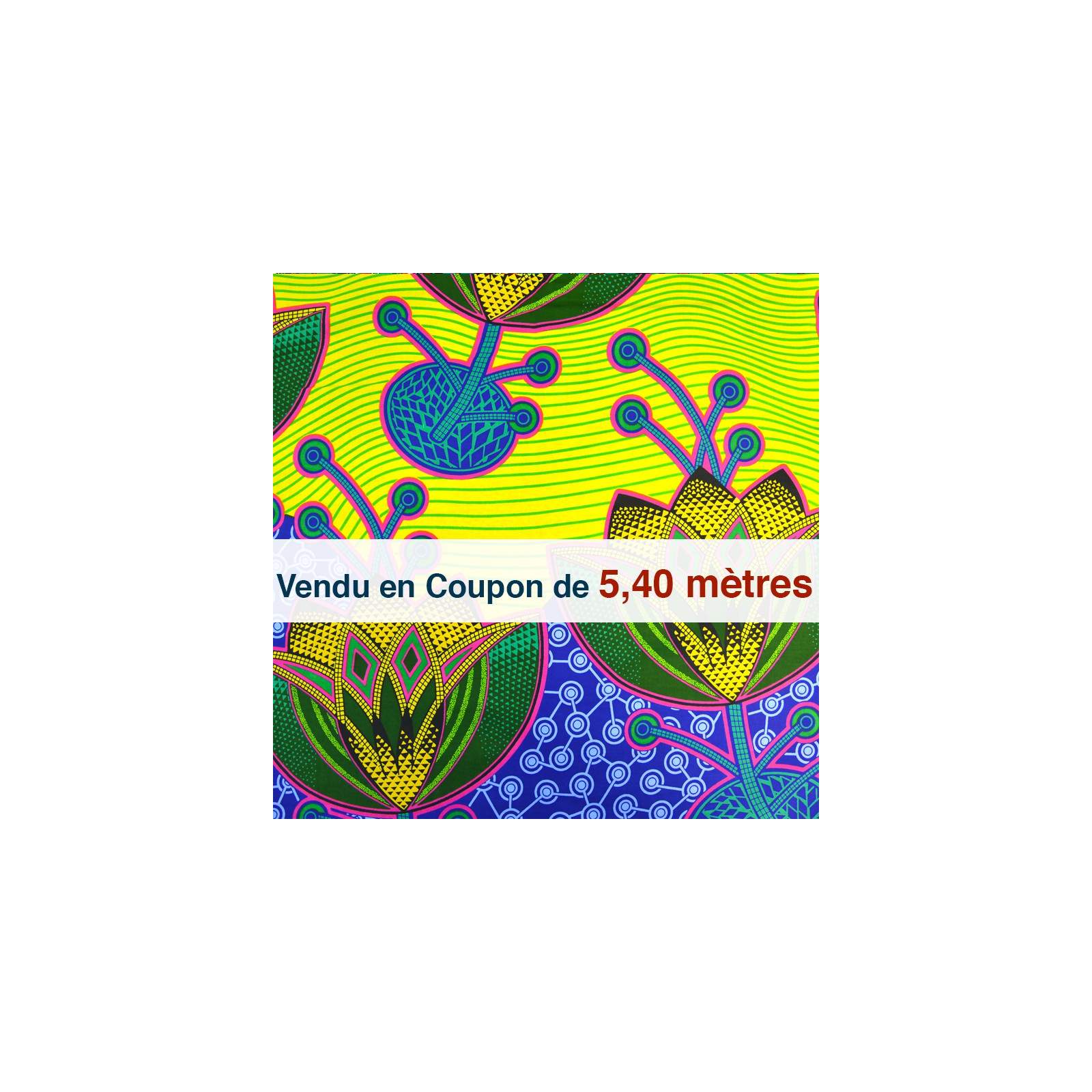 Tissu Africain - Wax Maupiti ( coupon de 5,40 mètres)