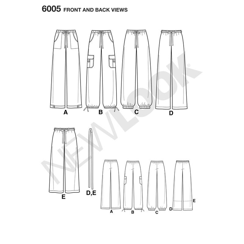 Patron New Look 6005 - Pantalon