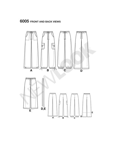 Patron New Look 6005 - Pantalon