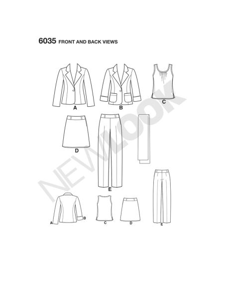 Patron New Look 6035 - Tailleur