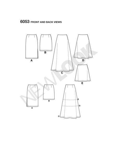Patron New Look 6053 - Jupe