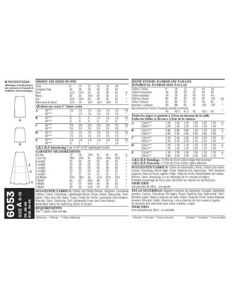 Patron New Look 6053 - Jupe