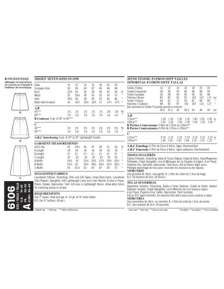 Patron New Look 6106 - Jupe