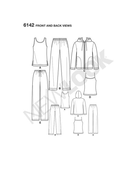 Patron New Look 6142 - Vêtements de sport