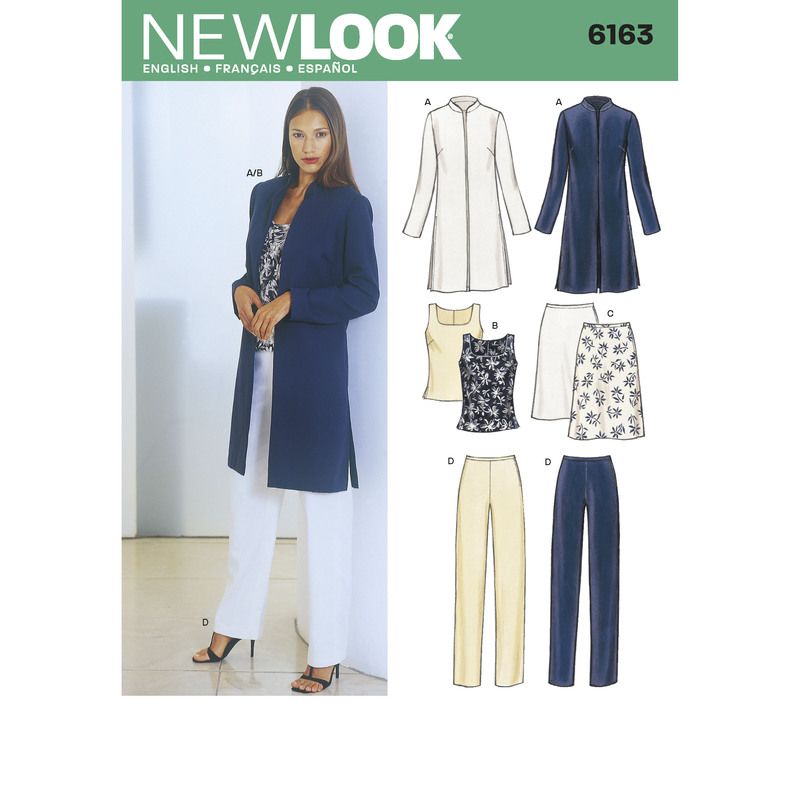 Patron New Look 6163 - Ensemble veste, haut, pantalon