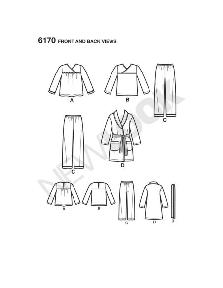 Patron New Look 6170 - Vêtements de nuit pour enfants