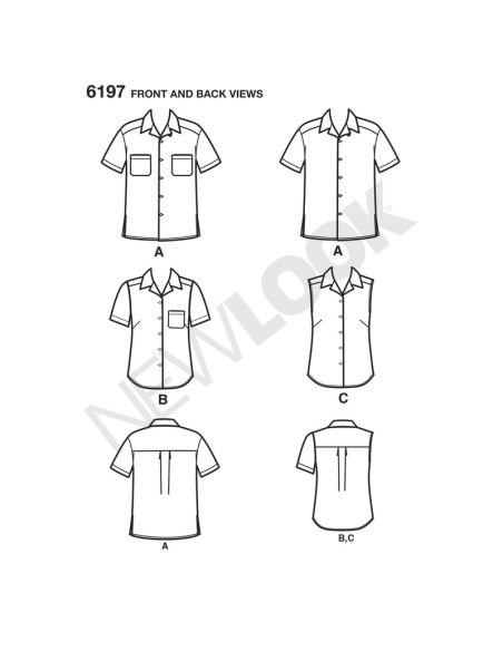 Patron New Look 6197 - Chemise