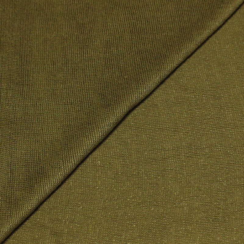 Jersey tubulaire 100% lin - Olive