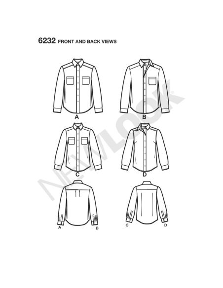 Patron New Look 6232 - Chemise