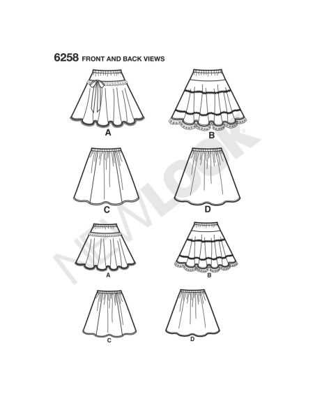 Patron New Look 6258 - Jupe