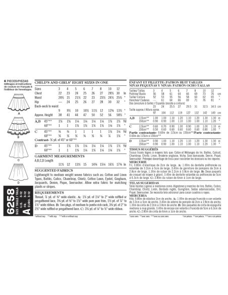 Patron New Look 6258 - Jupe