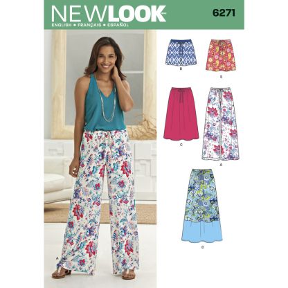 Patron New Look 6271 - Jupe, short et pantalon
