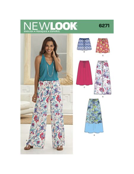 Patron New Look 6271 - Jupe, short et pantalon