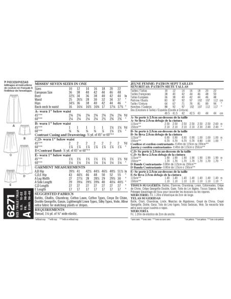 Patron New Look 6271 - Jupe, short et pantalon