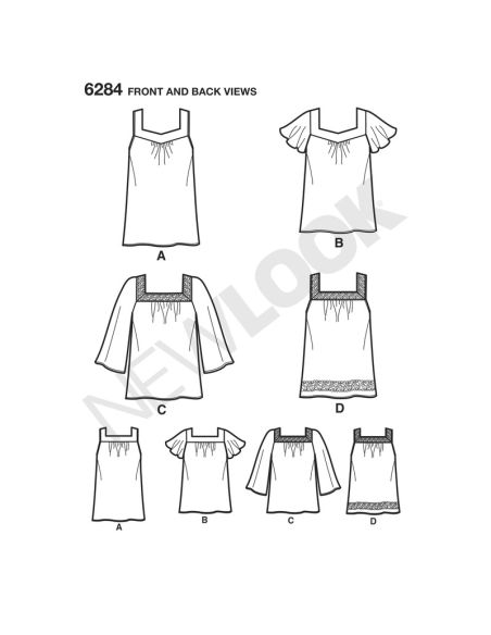 Patron New Look 6284 - Tunique