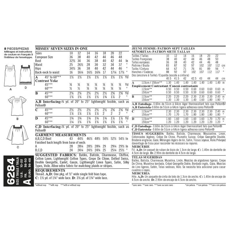 Patron New Look 6284 - Tunique