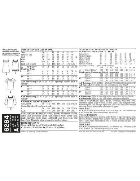 Patron New Look 6284 - Tunique