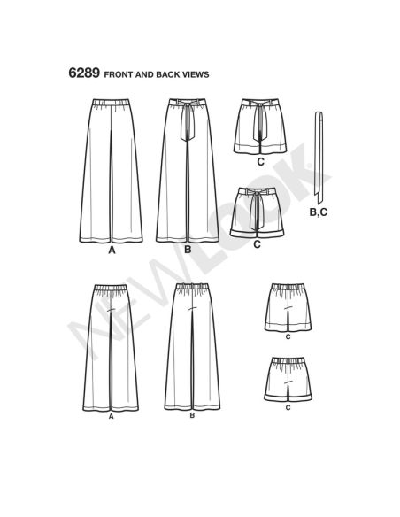 Patron New Look 6289 - Short et pantalon