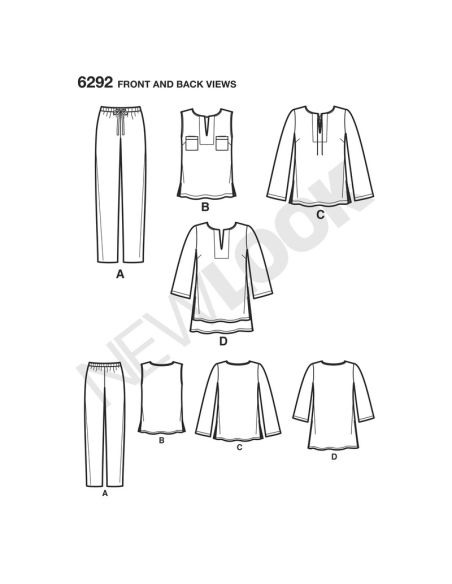 Patron New Look 6292 - Ensemble femmes