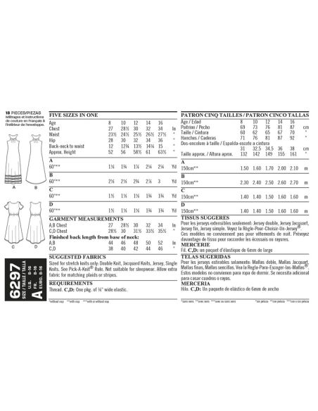 Patron New Look 6297 - Robe longue