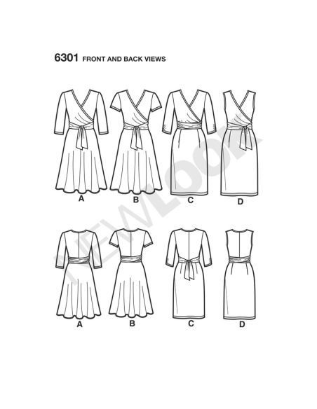 Patron New Look 6301 - Robe portefeuille