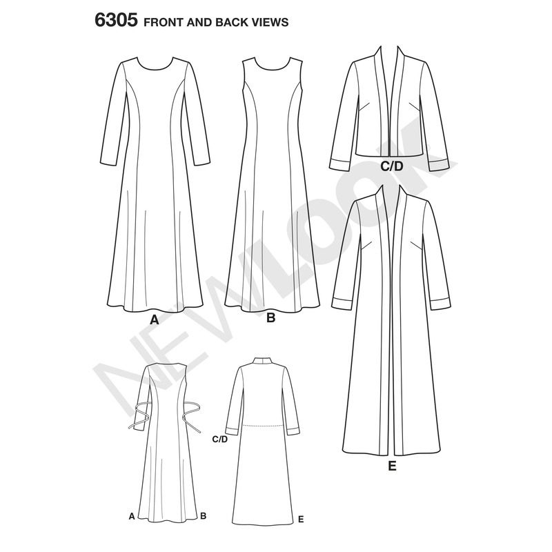 Patron New Look 6305 - Robes et vestes